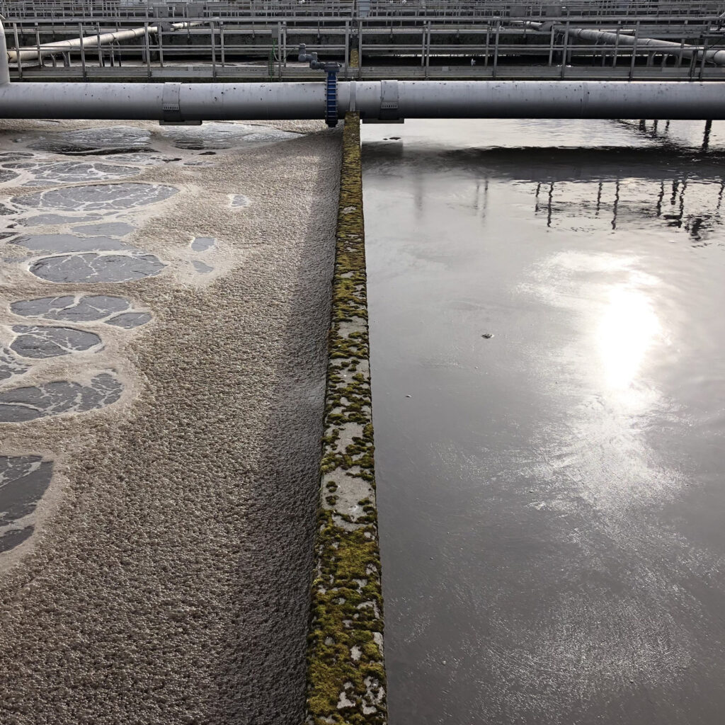 Wastewater treatment plant closeup