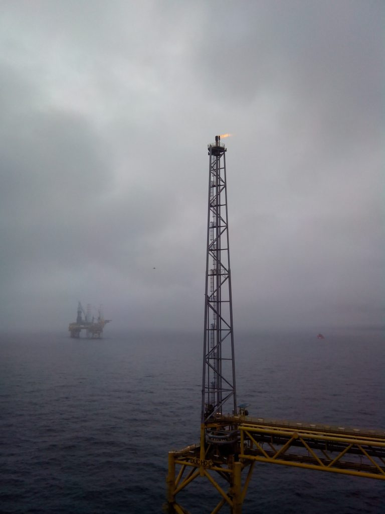 Flare in offshore platform