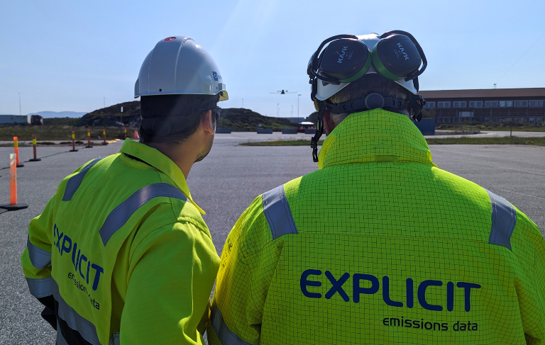 Drone conducting an OGMP 2.0 site survey for emissions measurement